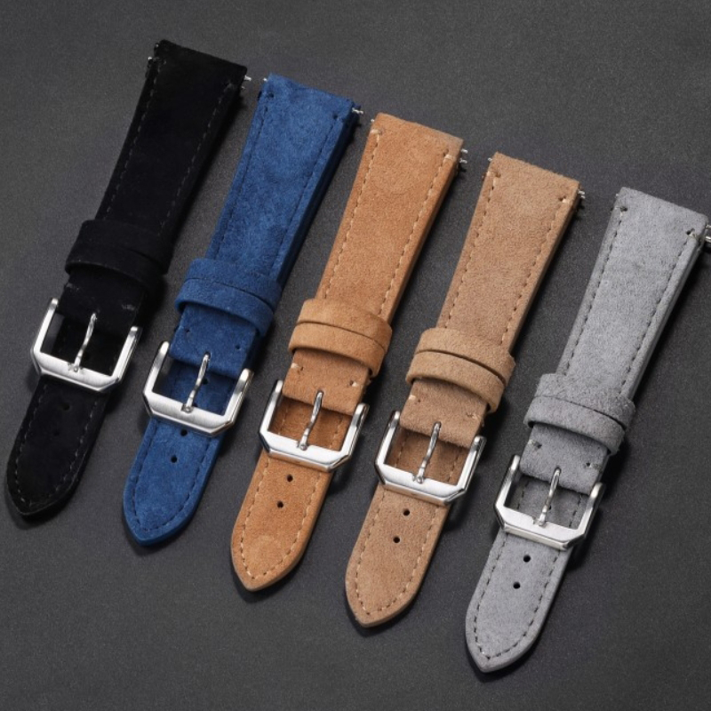 Suede Strap Watch - Vintage Suede 18mm Leather Watch Band